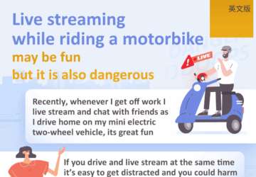 Live streaming while riding a motorbike may be fun but it is also dangerous
