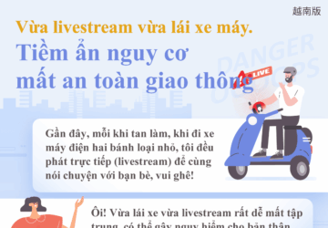 Vừa livestream vừa lái xe máy. Tiềm ẩn nguy cơ mất an toàn giao thông