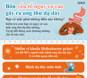 Bốn yếu tố nguy cơ cao gây ra ung thư dạ dày