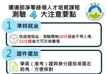 環境部綠領人才首場測驗8/30全國14考區同步舉行 不得攜帶計算機、智慧型手錶。圖／環境部