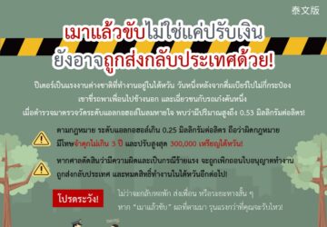 เมาแล้วขับไม่ใช่แค่ปรับเงิน ยังอาจถูกส่งกลับประเทศด้วย!
