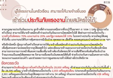 ผใชแรงงานในครวเรอน สามารถใหนายจางยนขอ เขารวมประกนภยแรงงานโดยสมครใจได