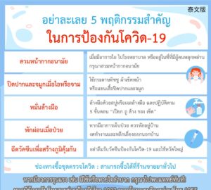 อย่าละเลย 5 พฤติกรรมสำคัญ ในการป้องกันโควิด-19