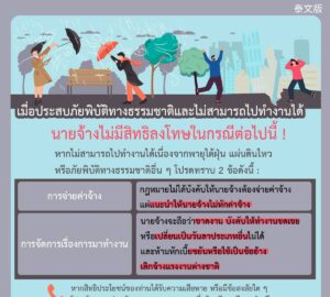 เมื่อประสบภัยพิบัติทางธรรมชาติและไม่สามารถไปทำงานได้ นายจ้างไม่มีสิทธิลงโทษในกรณีต่อไปนี้ !