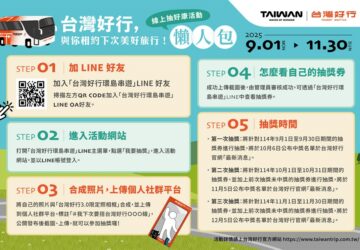 加入「台灣好行環島串聯」LINE官方帳號 拍照打卡線上抽好禮。圖／觀光署