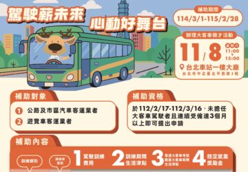 協助媒合、補助參訓最高21萬元 114年北區大客車駕駛擴大徵才11/8北車登場。圖／公路局
