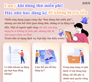 Lưu ý khi dùng thử miễn phí! Hãy nhớ hủy đăng ký để không bị trừ tiền