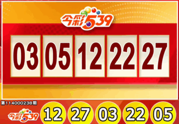 ไต้หวันล็อตเตอรี่: ผลหวย 539 สำหรับวันที่ 01/10