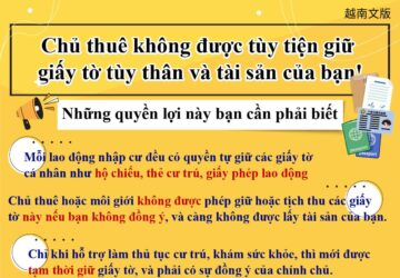 Chủ thuê không được tùy tiện giữ giấy tờ tùy thân và tài sản của bạn!