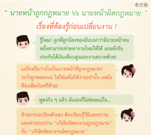 “ นายหน้าถูกกฎหมาย Vs นายหน้าผิดกฎหมาย ” เรื่องที่ต้องรู้ก่อนเปลี่ยนงาน !