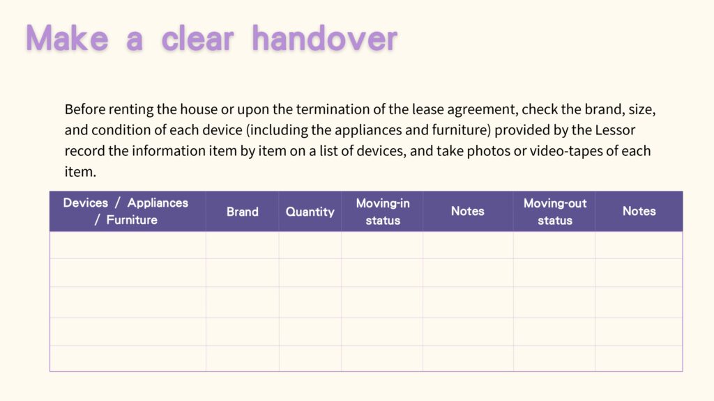 Make a Clear Handover