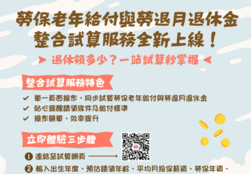 勞保局推「整合試算」 掌握勞保、勞退金規劃