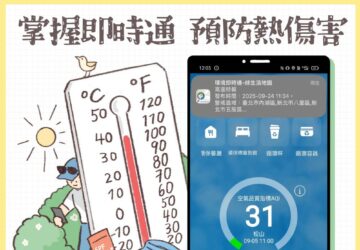 「環境即時通」APP上線新增高溫警示功能 還能設定掌握親友所在區域、及時關心。圖／環境部