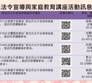 移民署北區事務大隊 11月「新住民法令宣導與家庭教育講座」。圖/移民署