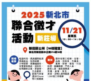 就業媒合|2025新北市聯合徵才活動(11/21)