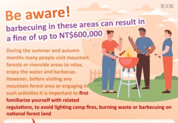 Be aware! barbecuing in these areas can result in a fine of up to NT$600,000
