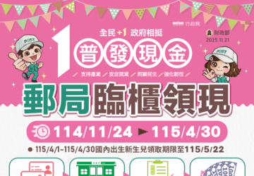 การแจกเงินสด 10,000 เหรียญไต้หวัน: เริ่มรับที่ไปรษณีย์ 24 พ.ย. photo/MOF