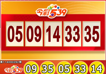 Taiwan Lottery: lottery539 Results for 12/3