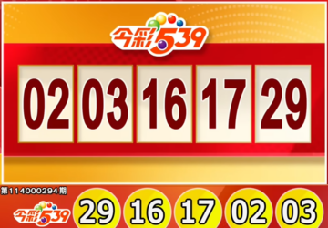 Taiwan Lottery: lottery539 Results for 12/5