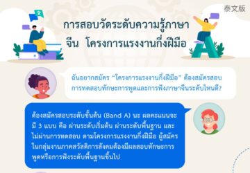 การสอบวัดระดับความรู้ภาษาจีน โครงการแรงงานกึ่งฝีมือ