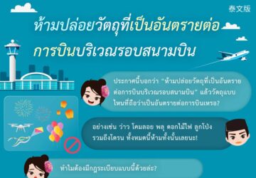ห้ามปล่อยวัตถุที่เป็นอันตรายต่อการบินบริเวณรอบสนามบิน