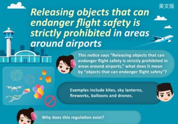 Releasing objects that can endanger flight safety is strictly prohibited in areas around airports