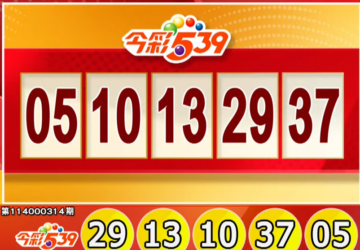 Taiwan Lottery: lottery539 Results for 12/29