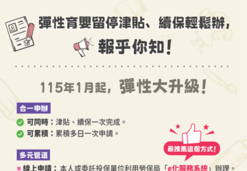 115年起育嬰留停彈性化 勞保局推簡化程序