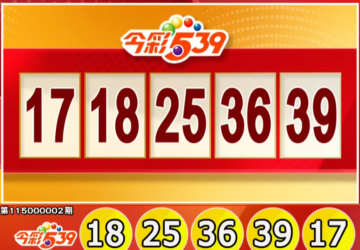 ไต้หวันล็อตเตอรี่: ผลหวย 539 สำหรับวันที่ 2/1