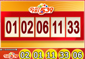 ไต้หวันล็อตเตอรี่: ผลหวย 539 สำหรับวันที่ 6/1