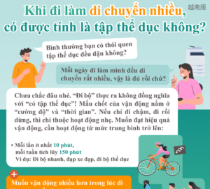 Khi đi làm di chuyển nhiều,có được tính là tập thể dục không?