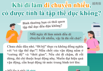 Khi đi làm di chuyển nhiều,có được tính là tập thể dục không?