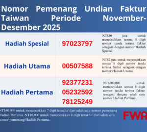 Pengumuman Nomor Pemenang Undian Faktur Taiwan Periode November-Desember. photo/Unsplash