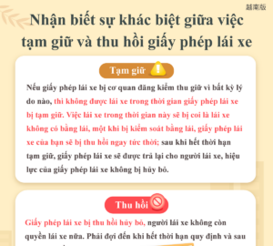Nhận biết sự khác biệt giữa việc tạm giữ và thu hồi giấy phép lái xe