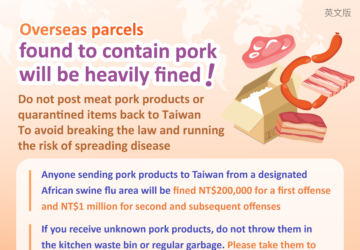 Overseas parcels found to contain pork will be heavily fined!