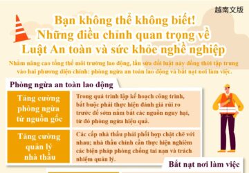 Bạn không thể không biết! Những điều chỉnh quan trọng về Luật An toàn và sức khỏe nghề nghiệp