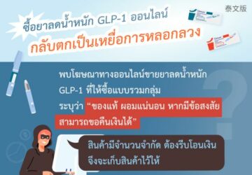 ซื้อยาลดน้ำหนัก GLP-1 ออนไลน์ กลับตกเป็นเหยื่อการหลอกลวง