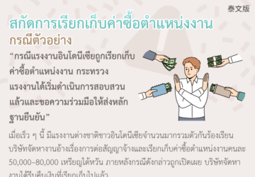 สกัดการเรียกเก็บค่าซื้อตำแหน่งงาน - กรณีตัวอย่าง