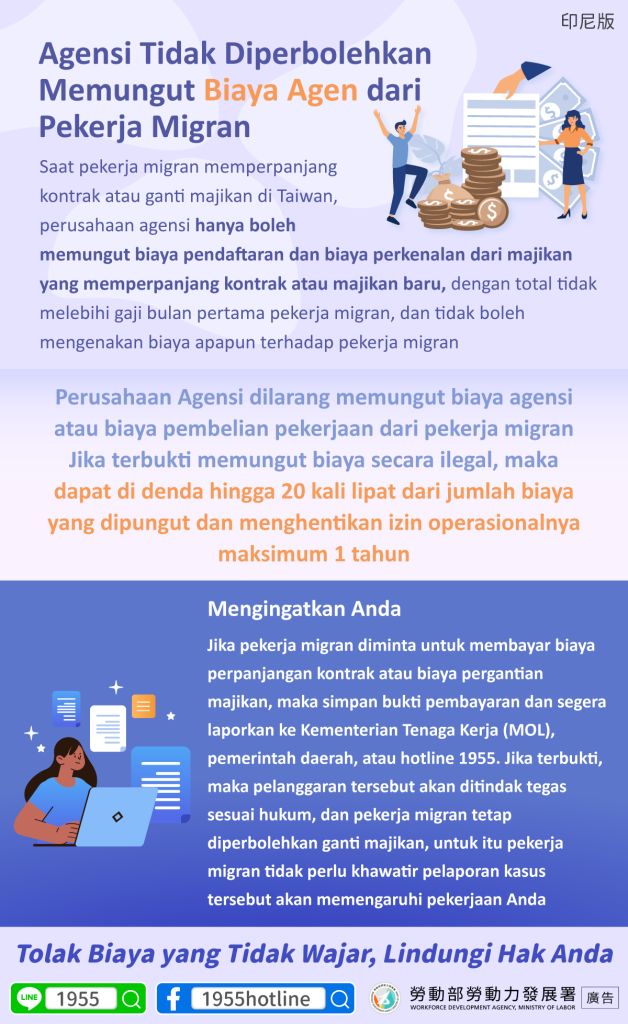 Agensi Tidak Diperbolehkan Memungut Biaya Agen dari Pekerja Migran