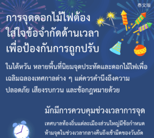 การจุดดอกไม้ไฟต้องใส่ใจข้อจำกัดด้านเวลา เพื่อป้องกันการถูกปรับ