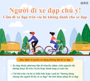 Người đi xe đạp chú ý! Cấm đi xe đạp trên vỉa hè không dành cho xe đạp