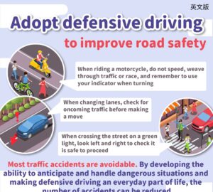 Adopt defensive driving to improve road safety