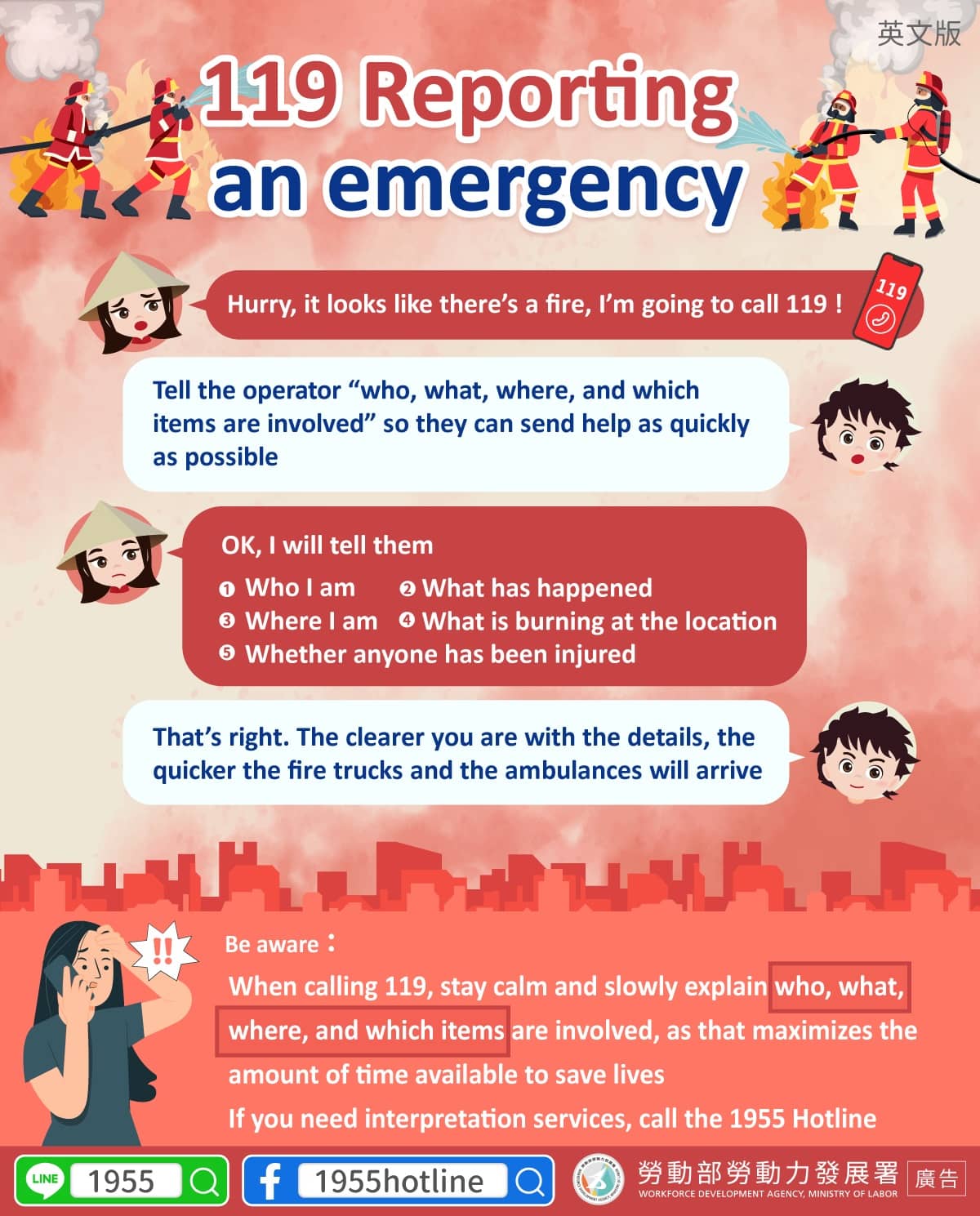 119 Reporting an emergency - FWA外籍勞工通訊社
