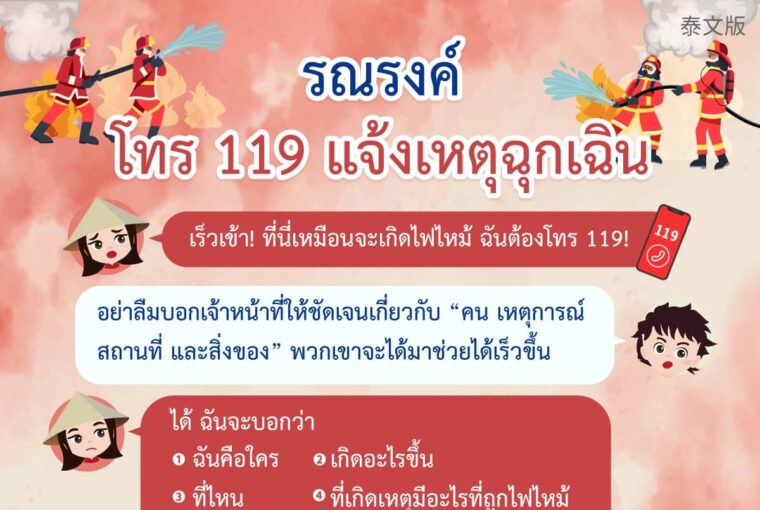 รณรงค์ โทร 119 แจ้งเหตุฉุกเฉิน