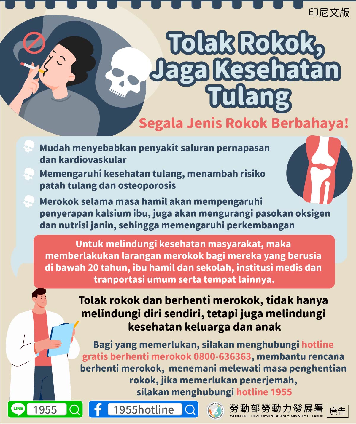 Tolak Rokok, Jaga Kesehatan Tulang