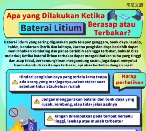 Apa yang Dilakukan Ketika Baterai Litium Berasap atau Terbakar?