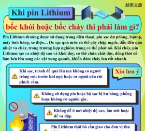 Khi pin Lithium bốc khói hoặc bốc cháy thì phải làm gì?