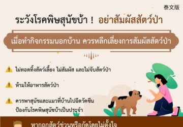 ระวังโรคพิษสุนัขบ้า ! อย่าสัมผัสสัตว์ป่า