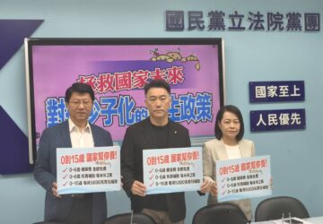 少子化國安危機 國民黨團提0-15歲月補助5千元