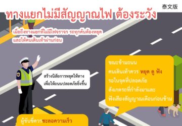ทางแยกไม่มีสัญญาณไฟ ต้องระวัง